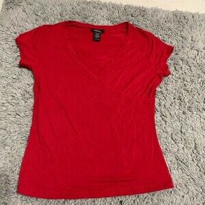 Express thick red short sleeve top small
